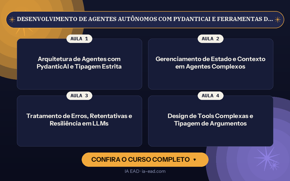 Capa do curso Desenvolvimento de Agentes Autônomos com PydanticAI e Ferramentas de Busca em Tempo Real