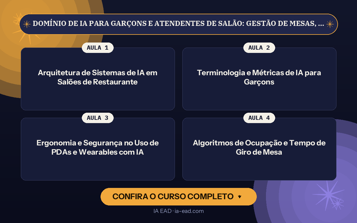 Capa do curso Domínio de IA para Garçons e Atendentes de Salão: Gestão de Mesas, Pedidos e Resolução de Conflitos