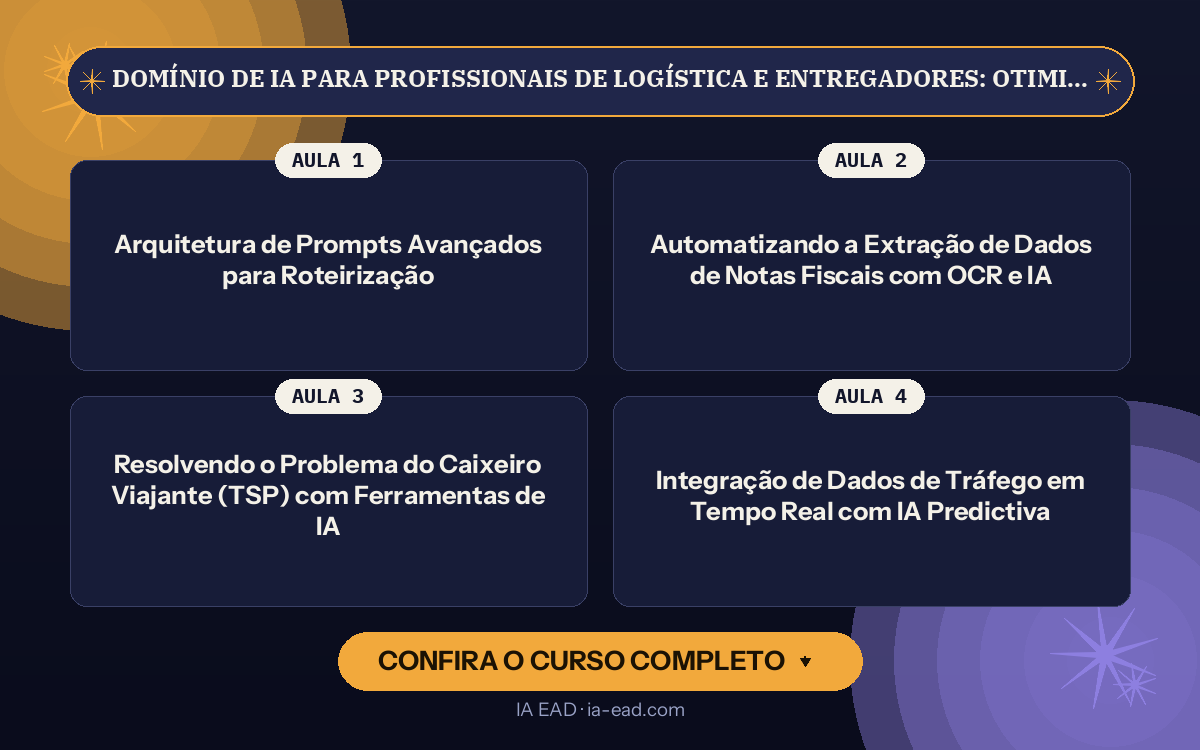 Capa do curso Domínio de IA para Profissionais de Logística e Entregadores: Otimização de Rotas e Gestão de Despesas