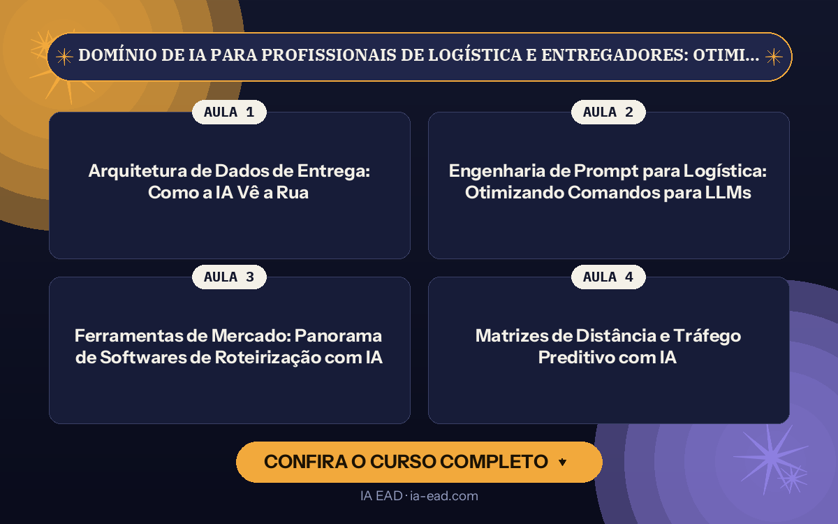 Capa do curso Domínio de IA para Profissionais de Logística e Entregadores: Otimização de Rotas e Gestão de Despesas