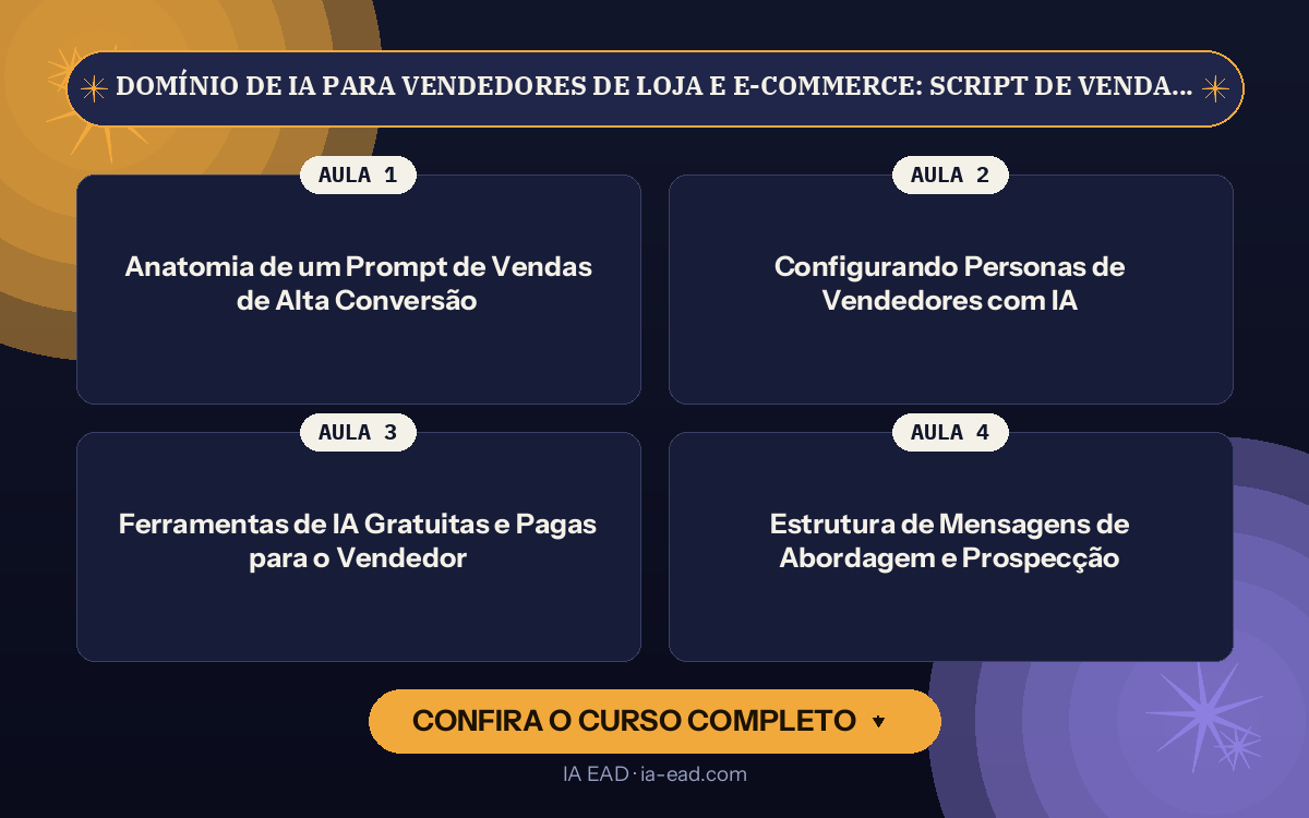 Capa do curso Domínio de IA para Vendedores de Loja e E-commerce: Script de Vendas e Recuperação de Carrinho no WhatsApp